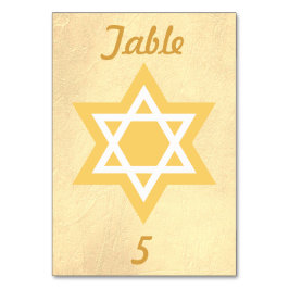 Numéro De Table Etoile blanche et or de David