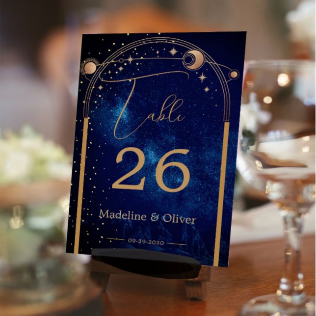 Numéro De Table Etoiles céleste de la lune Mariage Élégant (Créateur téléchargé)