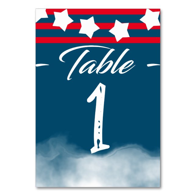 Numéro De Table Étoiles et rayures patriotiques pour 4 juillet (Par défaut)