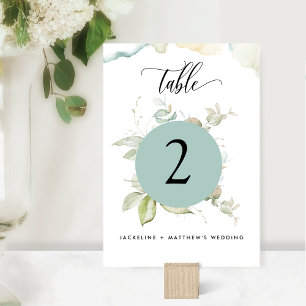 Numéro De Table Eucalyptus Elégant Mariage de verdure, Table verte