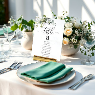 Numéro De Table Eucalyptus Feuille Mariage Événement Seize Graphiq