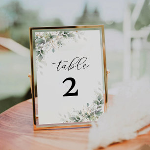 Numéro De Table Eucalyptus Floral Mariage Numéros de tableau