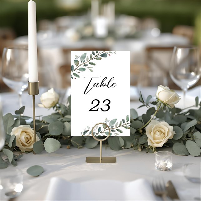 Numéro De Table Eucalyptus Mariage de verdure Numéros de tableau (Créateur téléchargé)