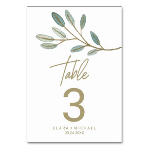 Numéro de table Eucalyptus Veiné Or