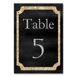 Numéro De Table Événement Parties scintillant Black and Gold