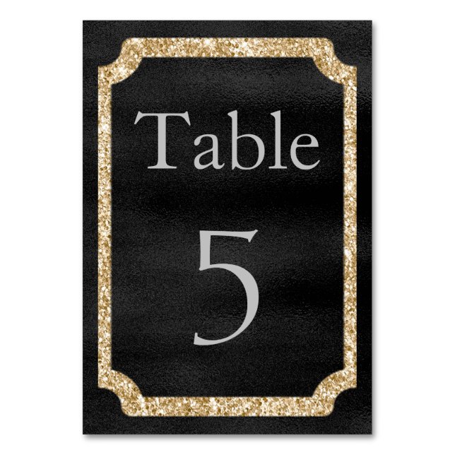 Numéro De Table Événement Parties scintillant Black and Gold (Par défaut)