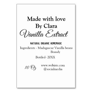 Numéro De Table Extrait de vanille fait maison ajouter les ingrédi