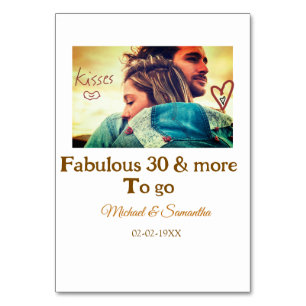 Numéro De Table Fabulux 30 ans anniversaire ajouter nom photo date