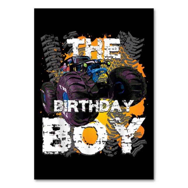 Numéro De Table Famille de jumelage de camions Monster Boy Birthda (Par défaut)