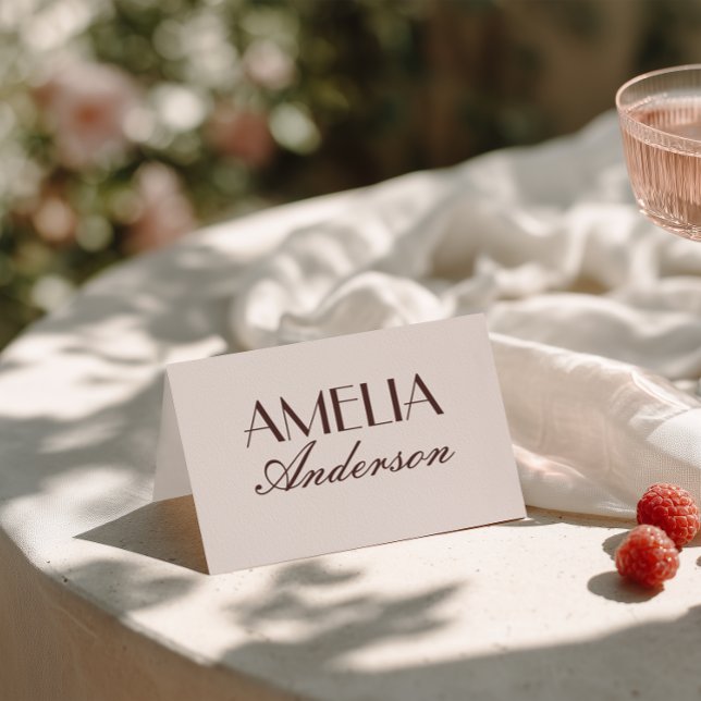 Numéro De Table Fancy Chocolate Brown Classy Wedding Place Cards (Créateur téléchargé)