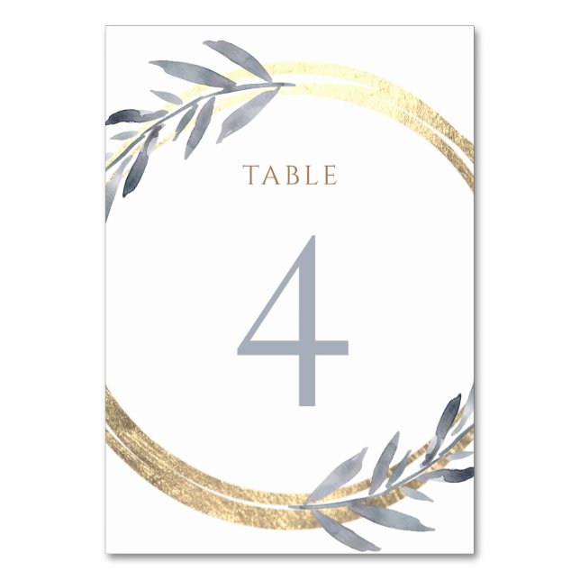Numéro De Table fausse feuille et bleu poussiéreux Tableau Numéro  (Par défaut)