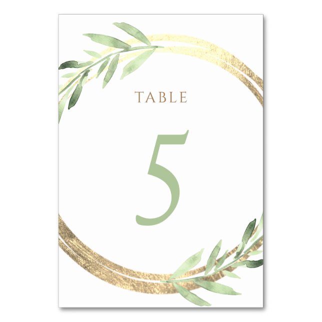 Numéro De Table fausse feuille et feuilles verts Numéro de tableau (Par défaut)