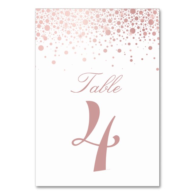 Numéro De Table Faux or rose métallisé Confetti Points Mariage (Par défaut)