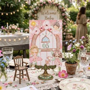 Numéro De Table Fée Jardin Rose Fête d'anniversaire Enfants de la