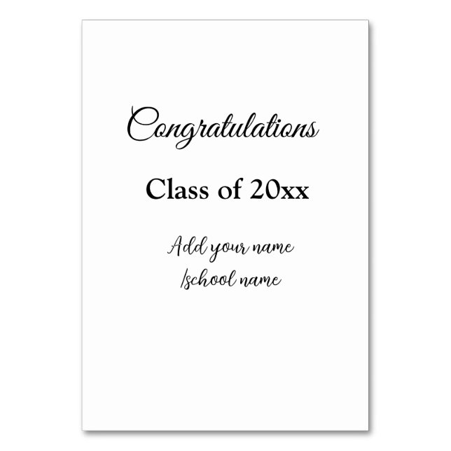 Numéro De Table Félicitations de graduation simples clas d'ajout m (Par défaut)