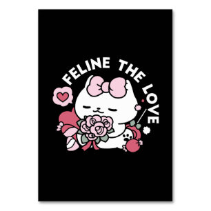 Numéro De Table Feline the Love - Design de chat de la belle Valen
