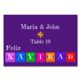 Numéro De Table Feliz Navidad Green Cactus Sur Purple