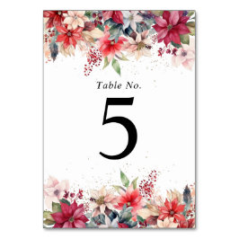 Numéro De Table Festif Noël Florals Mariage