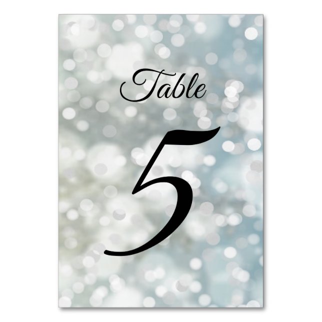 Numéro De Table Fête aux lumières de bokeh scintillant argenté (Par défaut)