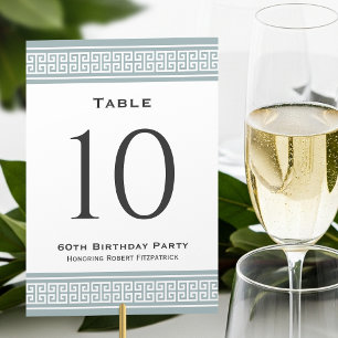 Numéro De Table Fête d'anniversaire classique Gris formel personna