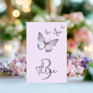 Numéro De Table Fête d'anniversaire du papillon pourpre