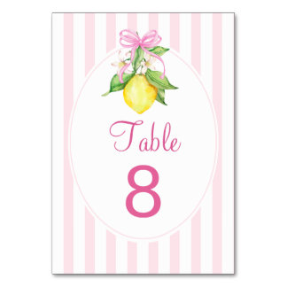 Numéro De Table Fête de bébé Coquette Rose Citrons