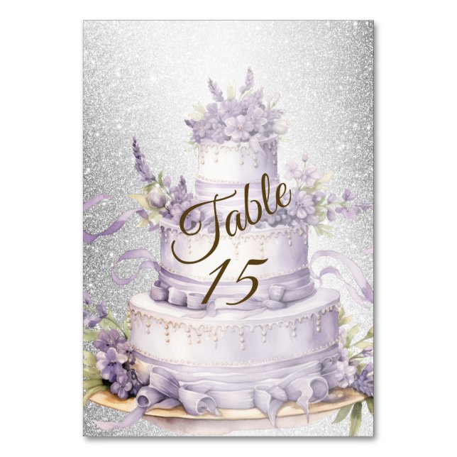 Numéro De Table Fête de gâteau Lavande Floral Elegant Aquarelle (Par défaut)