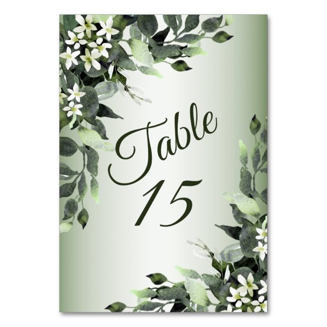Numéro De Table Fête de mariage Floral verdure Eucalyptus Feuilles (Par défaut)