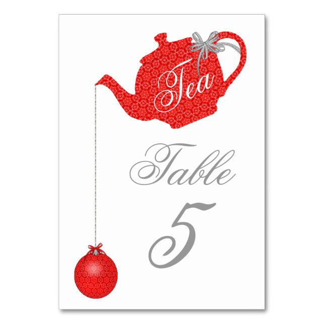 Numéro De Table Fête de thé de Noël en dentelle rouge (Par défaut)