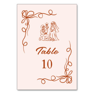 Numéro De Table Fête des mariées d'Halloween dessinée à la main