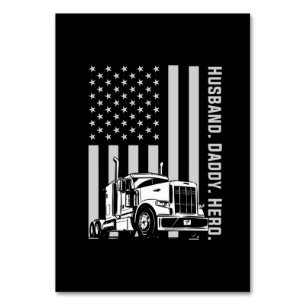 Numéro De Table Fête des pères Drapeau américain papa de camion