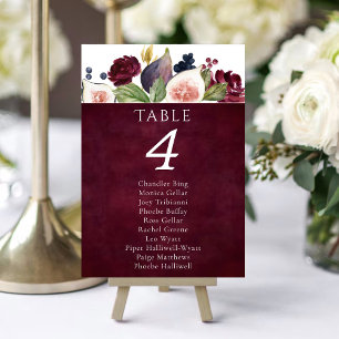 Numéro De Table Figues florissantes   Moody Rustic Blossom Guest N