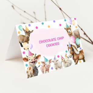 Numéro De Table Fille Animaux de ferme Ballons Anniversaire Étique