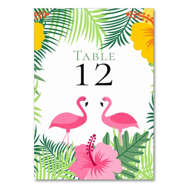 Numéro De Table Flamants roses rose tropical Mariage (Par défaut)