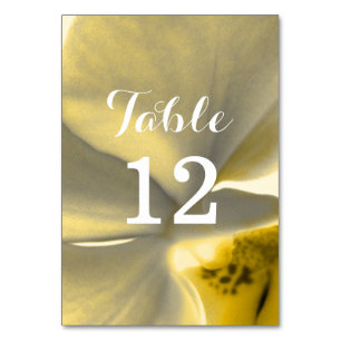 Numéro De Table Fleur artistique dans les tons jaunes - Mariage