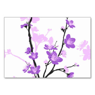 Numéro De Table Fleur de cerisier japonaise, violet royal, fleur,
