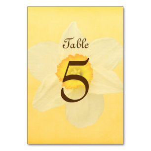 Numéro De Table Fleur de jonquille de printemps jaune
