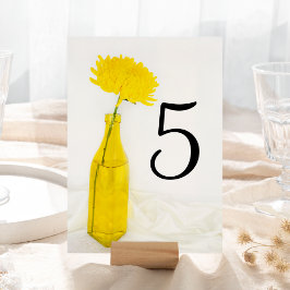 Numéro De Table Fleur jaune dans le Mariage Vase
