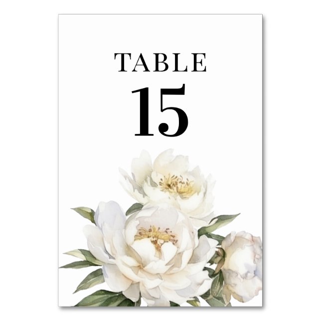 Numéro De Table fleur Paeonia Table Numéro (Par défaut)