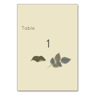Numéro De Table Fleur pourpre simpliste avec Feuilles verts