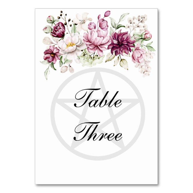 Numéro De Table Fleur Romantique Pentacle de Pivoine Florale (Par défaut)