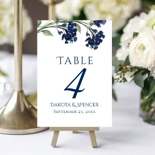 Numéro De Table Fleur sauvage Bleu classique Fleurs de Jardin Bo