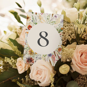 Numéro De Table Fleur sauvage Boho minimaliste Mariage Floral