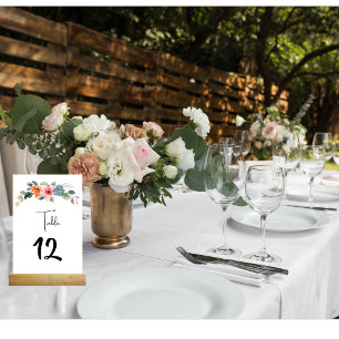 Numéro De Table Fleur sauvage Boho Mountain