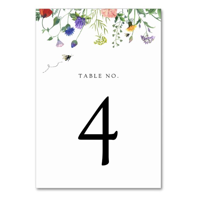 Numéro de table Fleur sauvage et abeilles (Par défaut)