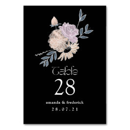 Numéro De Table Fleurs aquarelles modernes Mariage