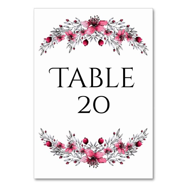Numéro De Table Fleurs d'aquarelles de vacances (Par défaut)
