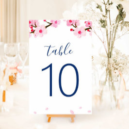 Numéro De Table Fleurs de cerisiers roses Numéro de tableau