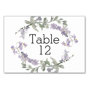 Numéro De Table Fleurs de Lavande Aquarelle Fleurie
