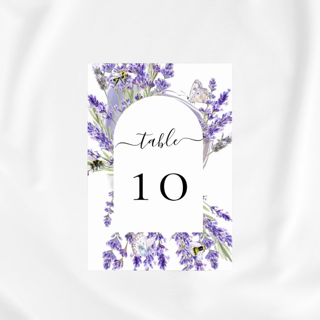 Numéro De Table Fleurs de lavande violettes de mariage  (Créateur téléchargé)